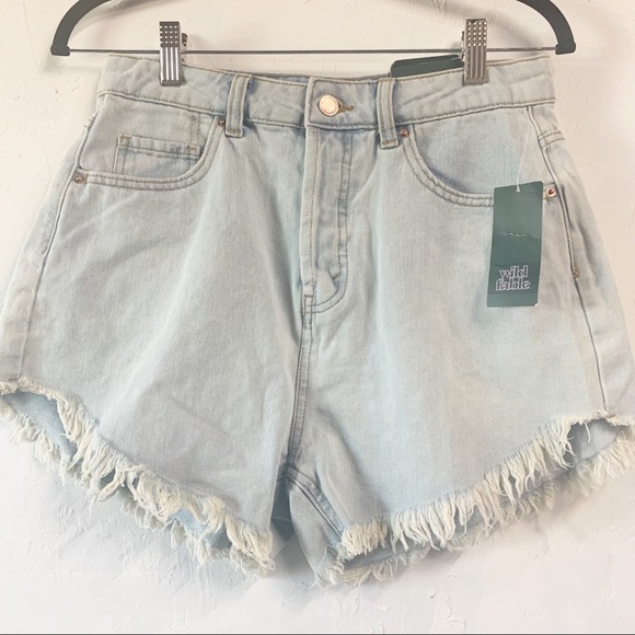 Wild Fable High Rise Raw Hem Denim Shorts 6 New
